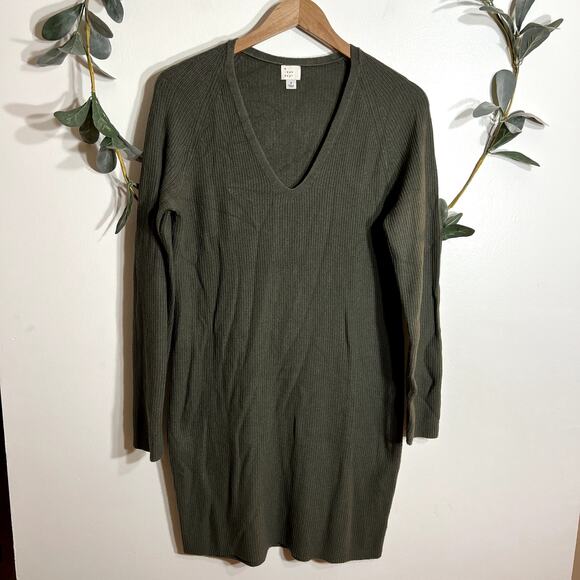 A New Day Green Long Sleeve Sweater Dress - Picture 1 of 4